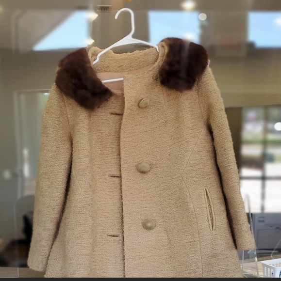 Vintage 1960s wool and mink coat - Picture 5 of 7
